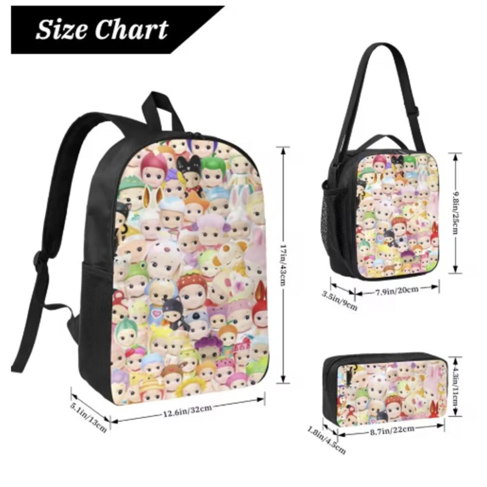 New Kawaii Cupid Angel Inspired Backpack, Lunch Box, Pen Bag, Set of 3, Gift - Picture 3 of 4